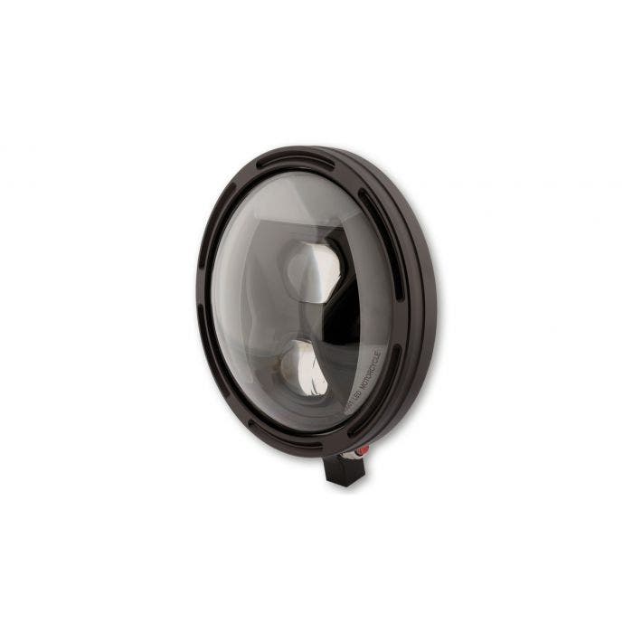 Highsider Black 7" LED Adaptive Headlight Tilt Tech R-1 Bottom Mount 223-257