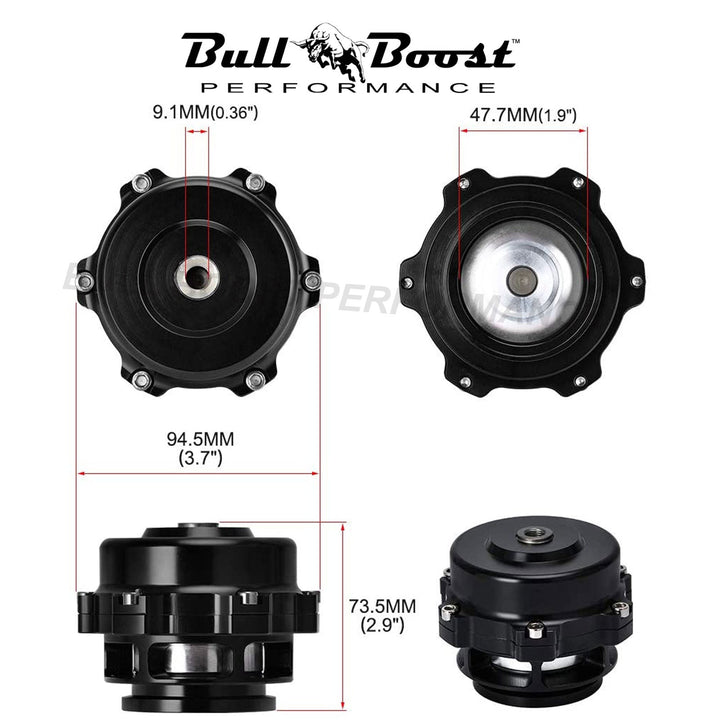 Q BV50 Black 50mm Blow Off Valve (BOV) - Up to 35PSI - 6PSI + 18PSI Springs
