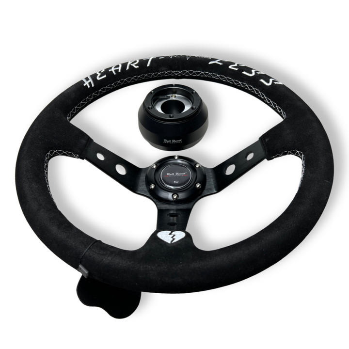 Suede Deep Dish Steering Wheel + Short Hub Adapter Kit For Toyota Camry Corolla