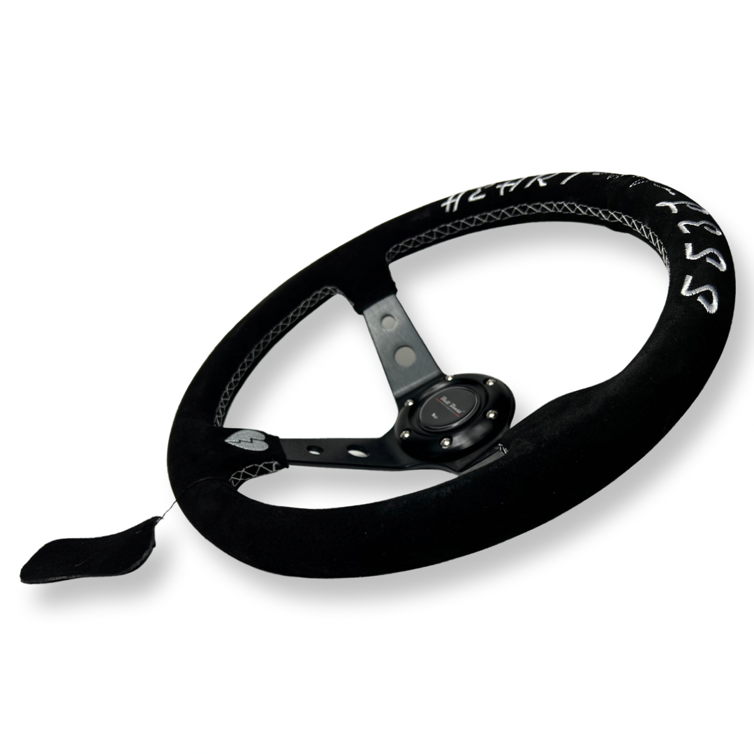 Infiniti G35 G37 Suede 3"Deep Dish Steering Wheel + Quick Release Short Hub Adapter