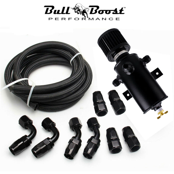 Universal Performance Oil Catch Can 3 Port -10AN Breather 750mL Baffle Tank