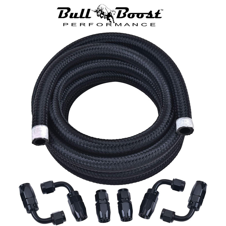 -6 AN Braided 3-8 Fuel Line Oil-Gas-Fuel Hose Line Aluminum Hose End Fitting Kit
