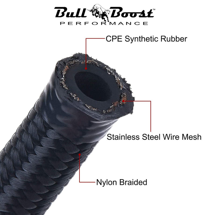 -6 AN Braided 3-8 Fuel Line Oil-Gas-Fuel Hose Line Aluminum Hose End Fitting Kit