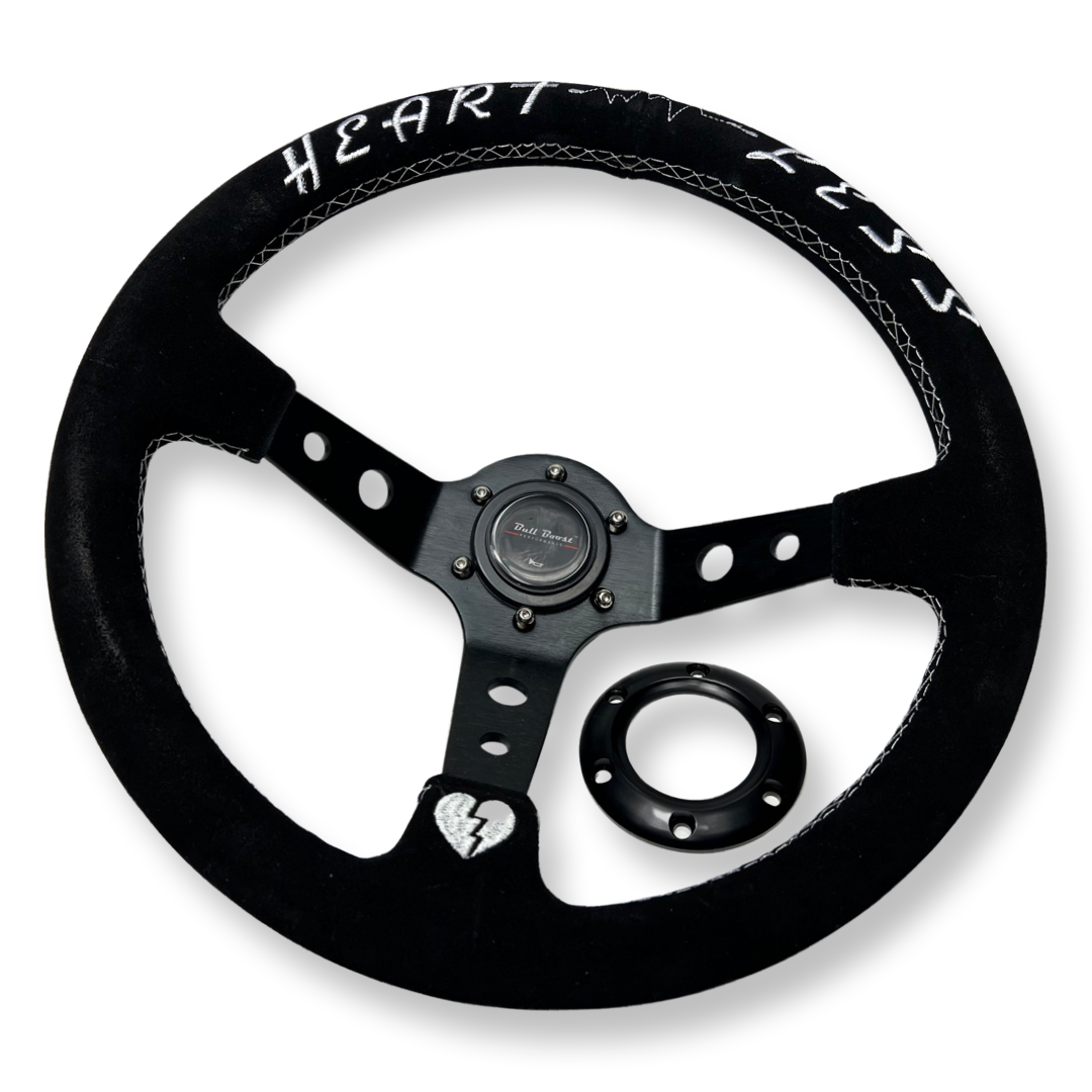 Universal Heartless 350mm 3"Deep Dish 6-Bolt Steering Wheel | 150 Entries