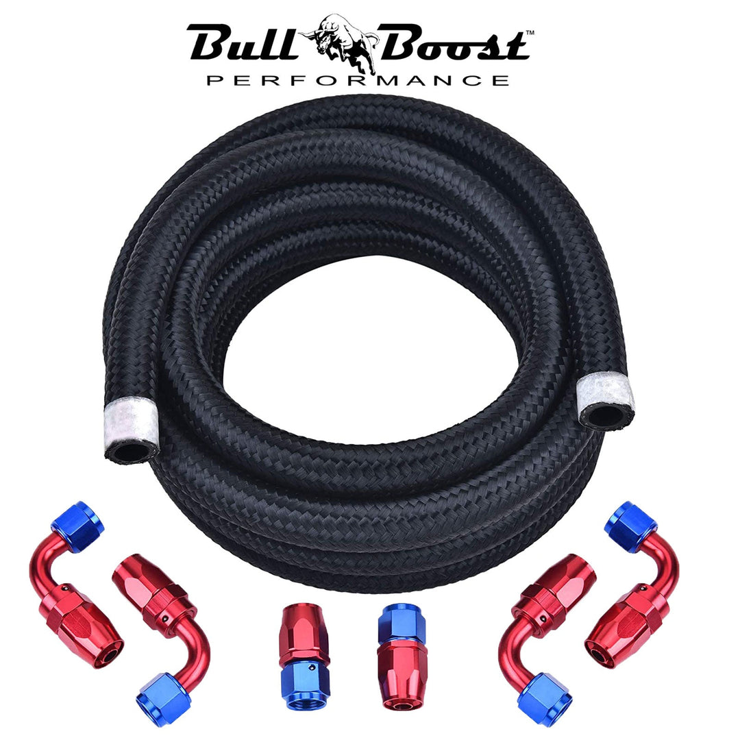 -6 AN Braided 3-8 Fuel Line Oil-Gas-Fuel Hose Line Aluminum Hose End Fitting