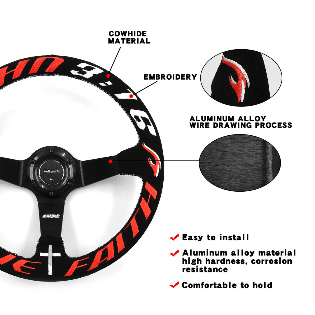 Have Faith Steering Wheel + Hub Adapter Kit For  BMW E46 M3 316 318 320 323 325 328 330 Mini Cooper