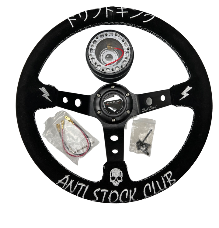 Anti Stock Suede Steering Wheel + Hub Kit For Nissan Datsun 280Z 260Z 240Z 620 510 C10