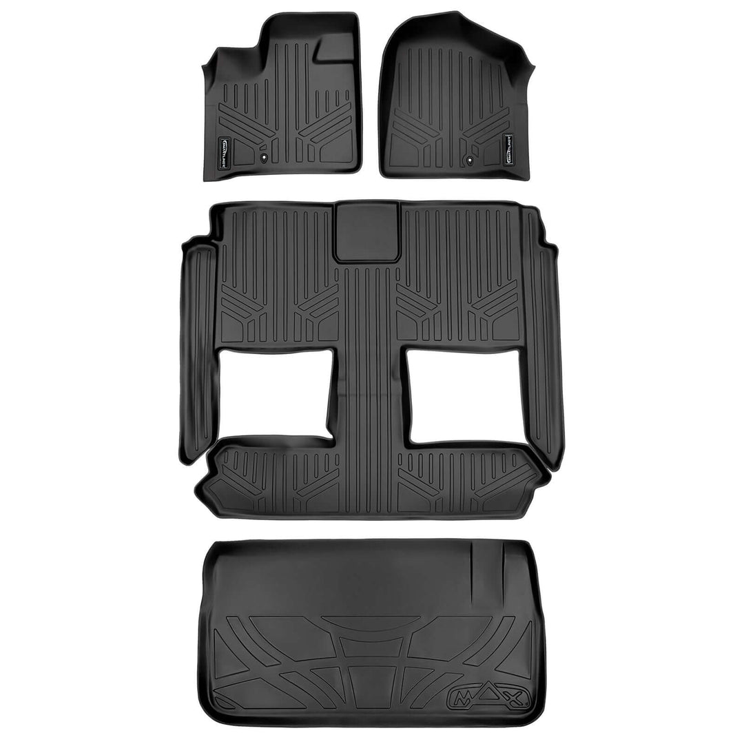 Smart Trim™ Floor Liners For 2013-2020 Dodge Grand Caravan (2nd Row Bucket) (1st Row Console)
