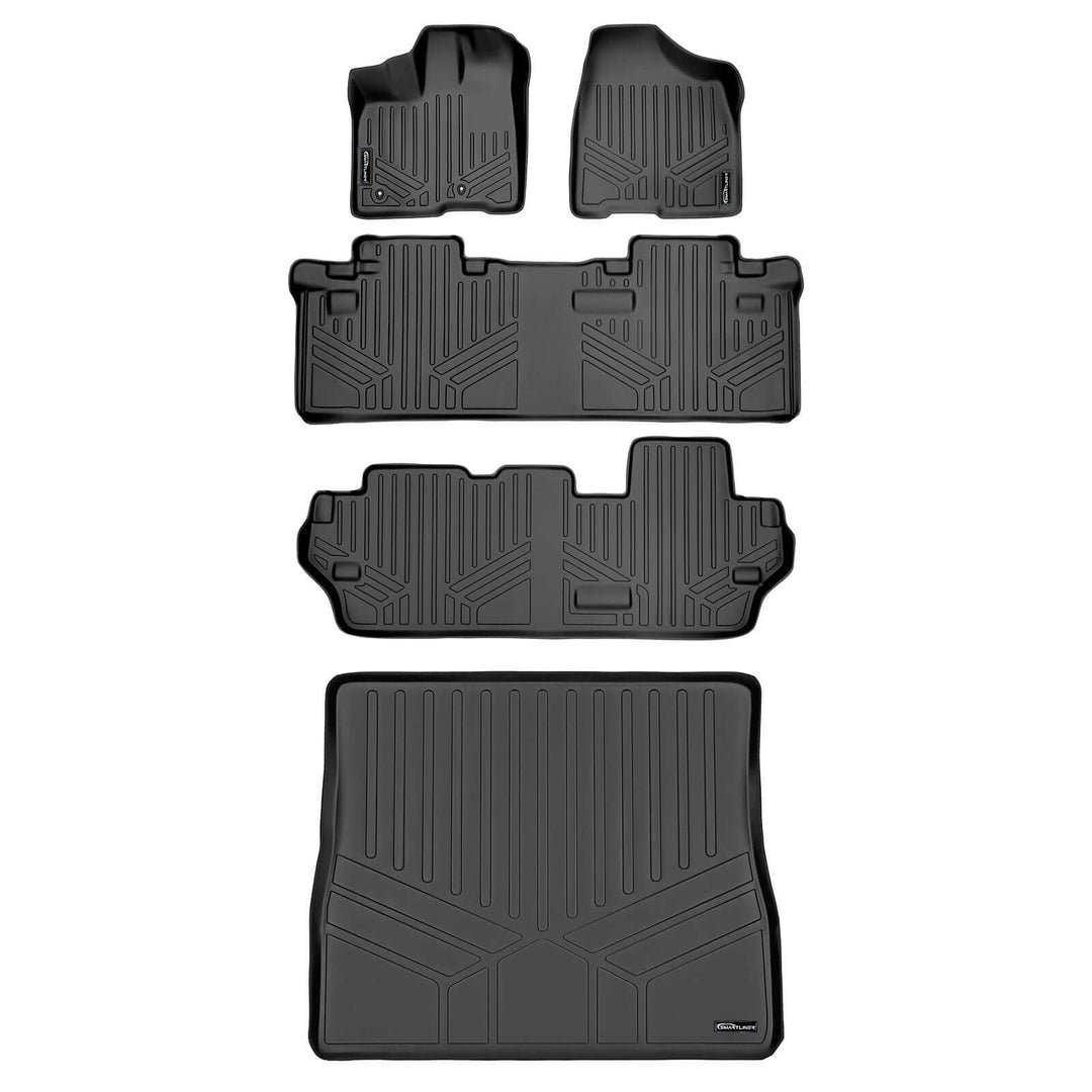 SMARTLINER Custom Fit Floor Liners For 2011-2012 Toyota Sienna (8 Passenger Model)