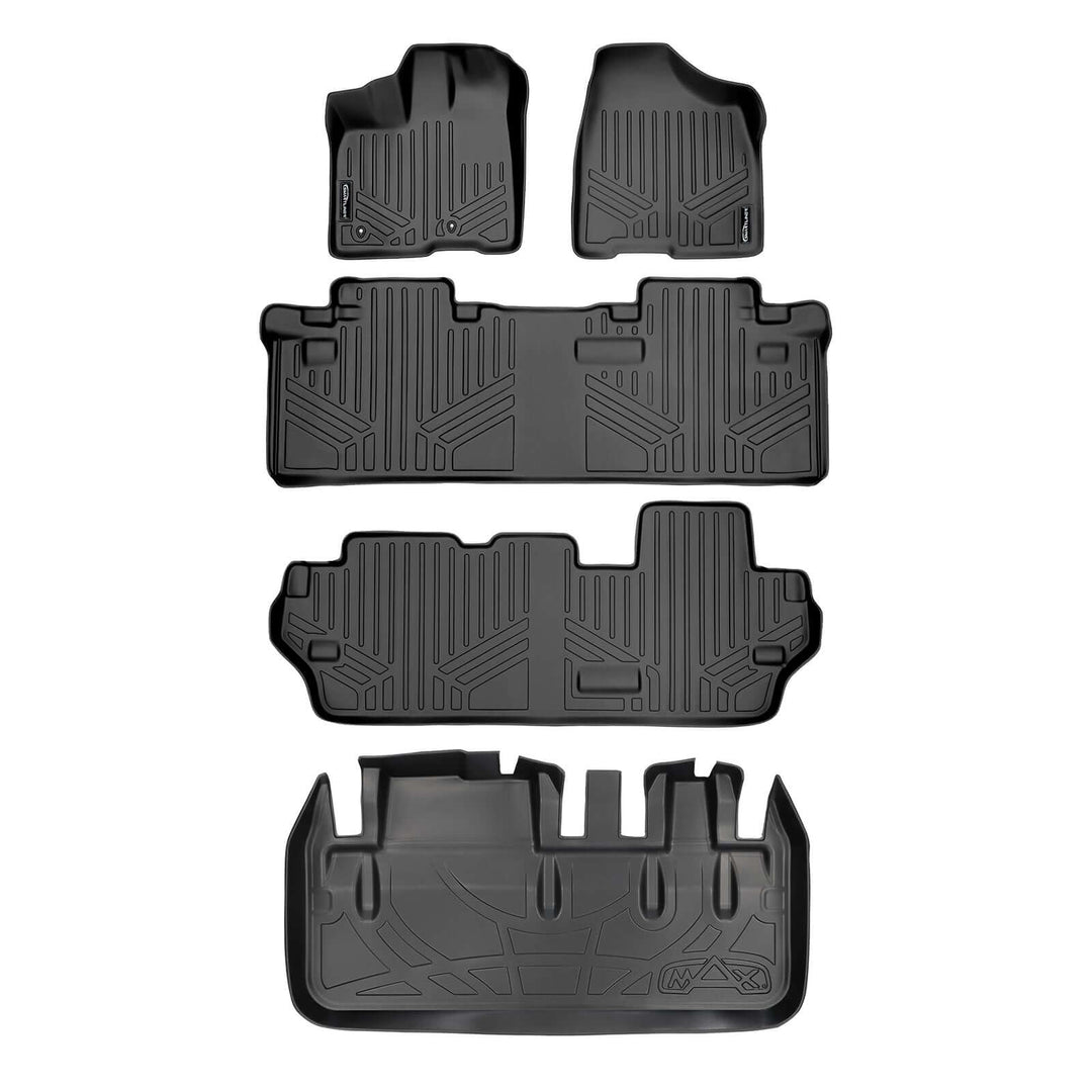 SMARTLINER Custom Fit Floor Liners For 2011-2012 Toyota Sienna (8 Passenger Model)