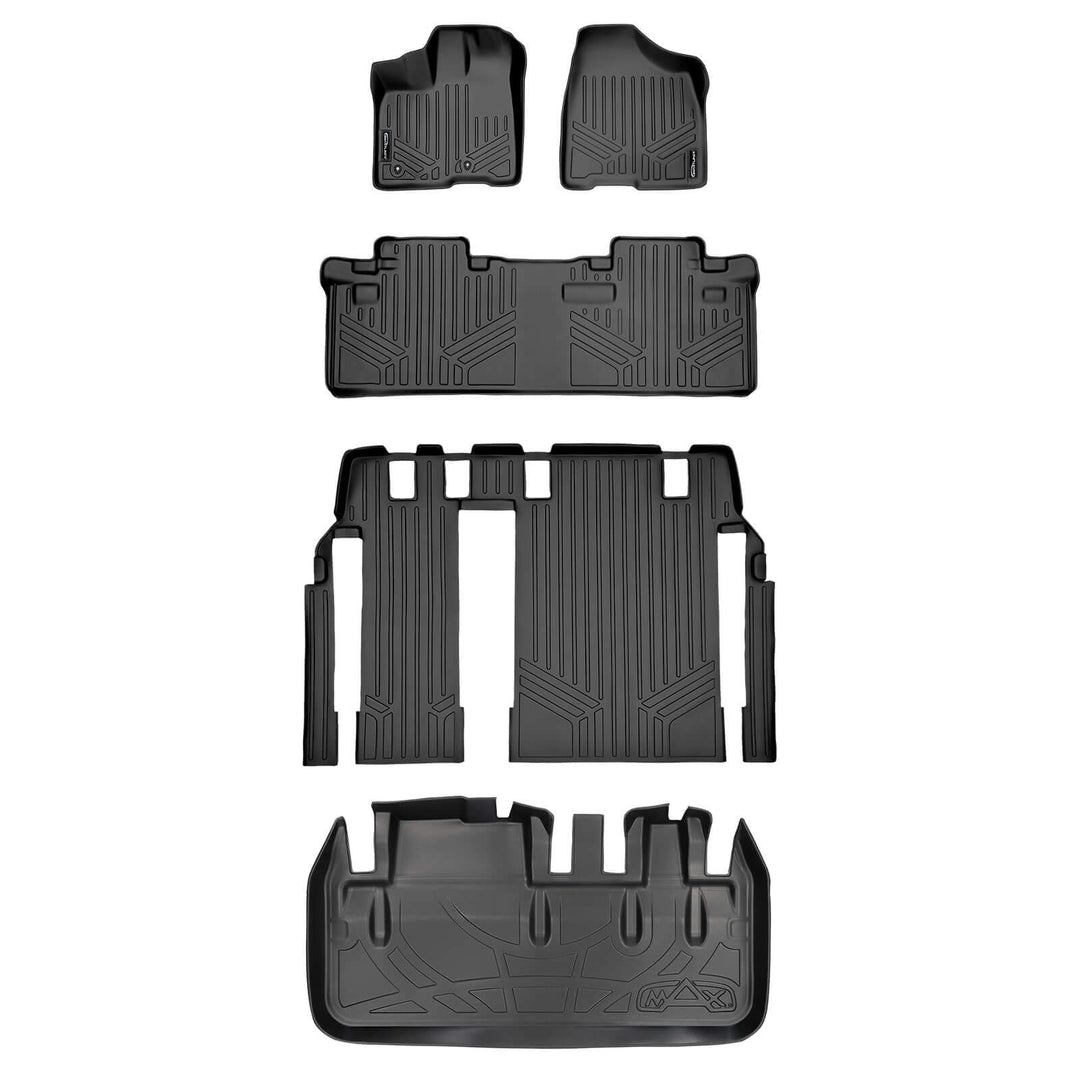 SMARTLINER Custom Fit Floor Liners For 2011-2012 Toyota Sienna (8 Passenger Model)
