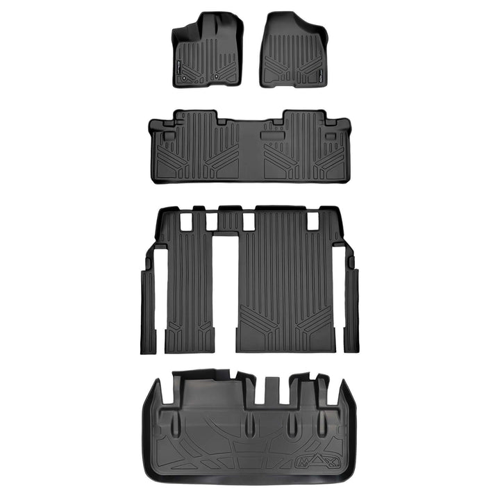 SMARTLINER Custom Fit Floor Liners For 2011-2012 Toyota Sienna (8 Passenger Model)