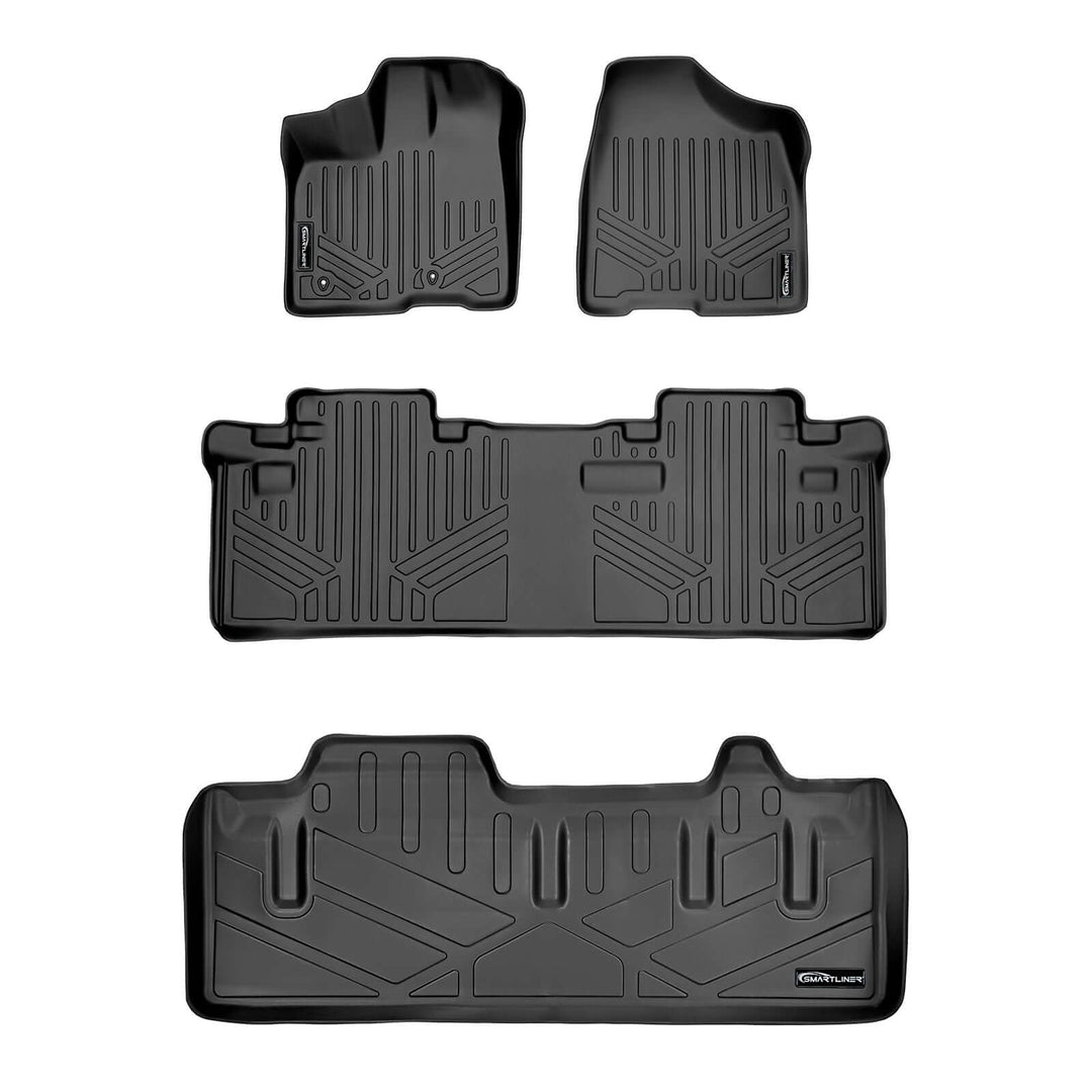 SMARTLINER Custom Fit Floor Liners For 2011-2012 Toyota (Sienna 8 Passenger Model)