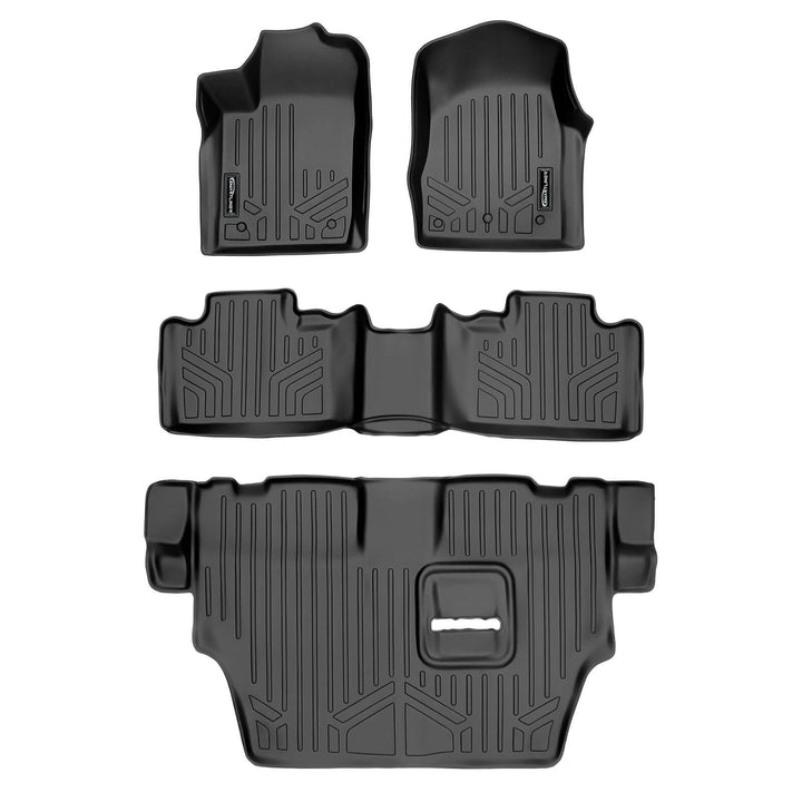 Smart Trim™ Floor Liners For 2013-16 Durango with 1st Row Dual Floor Hooks & 2nd Row Bench Seat