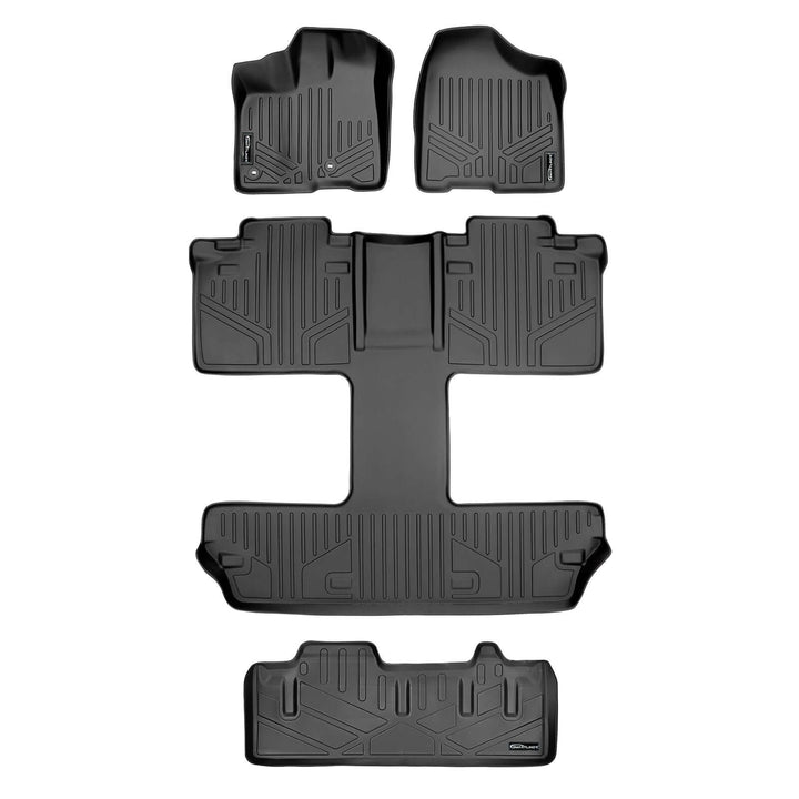 Smart Trim™ Floor Liners For 2013 2020 Sienna 7 Passenger Model with Power Folding 3rd Row Seats