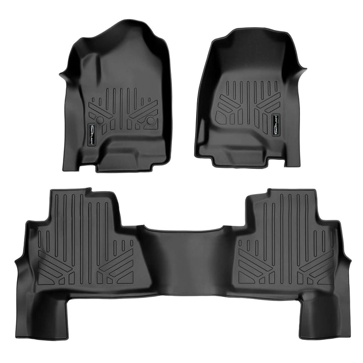 SMARTLINER Floor Mats 3 Rows and Cargo Liner Behind 2nd Row Set Black 2015 - 2020 Tahoe / Yukon (2nd Row Bench)s