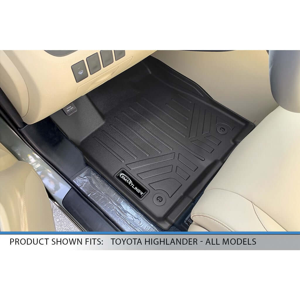 SMARTLINER Custom Fit Floor Liners For 2014-2019 Toyota Highlander Hybrid (with 2nd Row Bench Seat)