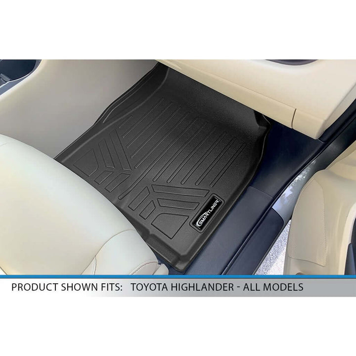 SMARTLINER Custom Fit Floor Liners For 2014-2019 Toyota Highlander Hybrid (with 2nd Row Bench Seat)