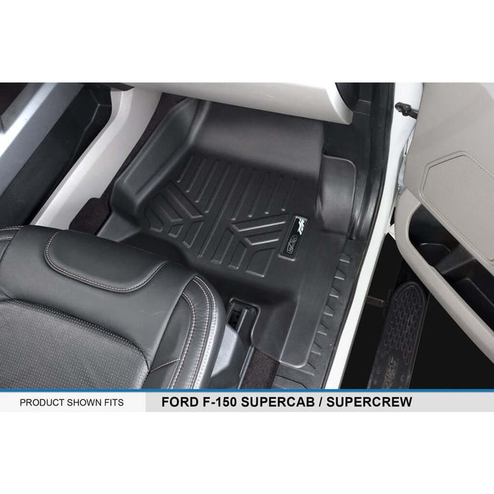 Tapetes SMARTLINER a medida para Ford F-150 Hybrid SuperCrew Cab 2021-2025 con asientos individuales en la primera fila