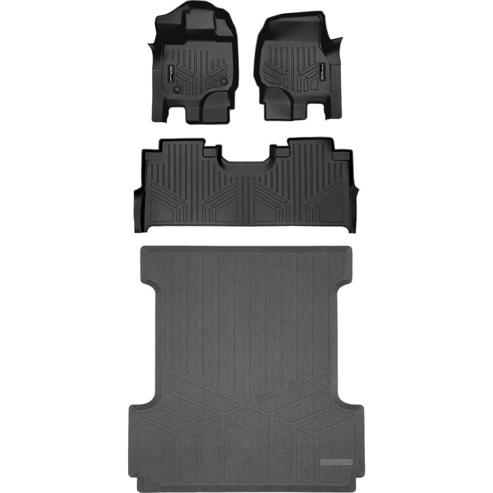 Tapetes SmartCoverage™ a medida para Ford F-150 (modelos 2015-2025) con asientos individuales en la primera fila y compartimento de almacenamiento bajo los asientos de la segunda fila (fabricado por el fabricante).