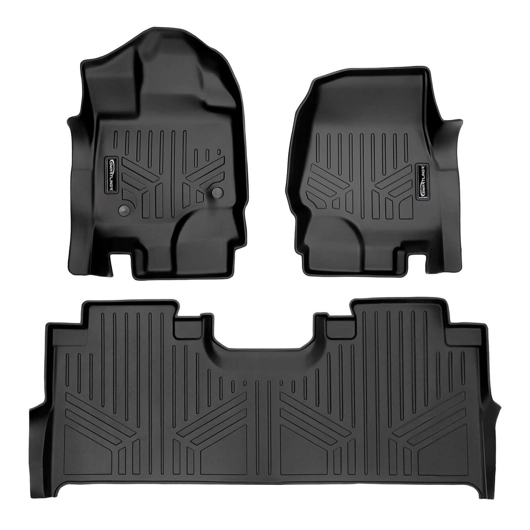Tapetes SmartCoverage™ a medida para Ford F-150 Lightning 2022-2025 con asientos individuales en la primera fila y almacenamiento bajo el asiento de la segunda fila (fabricado por el fabricante).