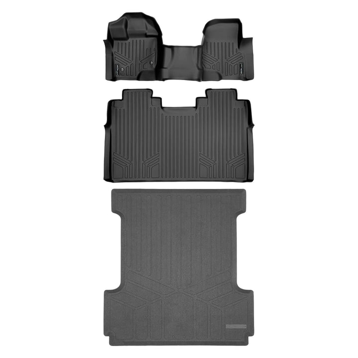Tapetes SmartCoverage™ a medida para Ford F-150 SuperCrew Cab 2015-2025 con asiento corrido en la primera fila y sin almacenamiento debajo del asiento en la segunda fila (piso de vinilo).