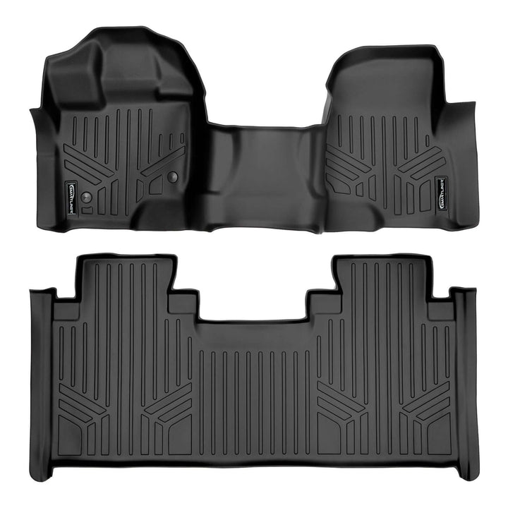 Tapetes SMARTLINER a medida para Ford F-150 SuperCab 2015-2025 con asiento corrido en la primera fila, cobertura total y piso de vinilo.