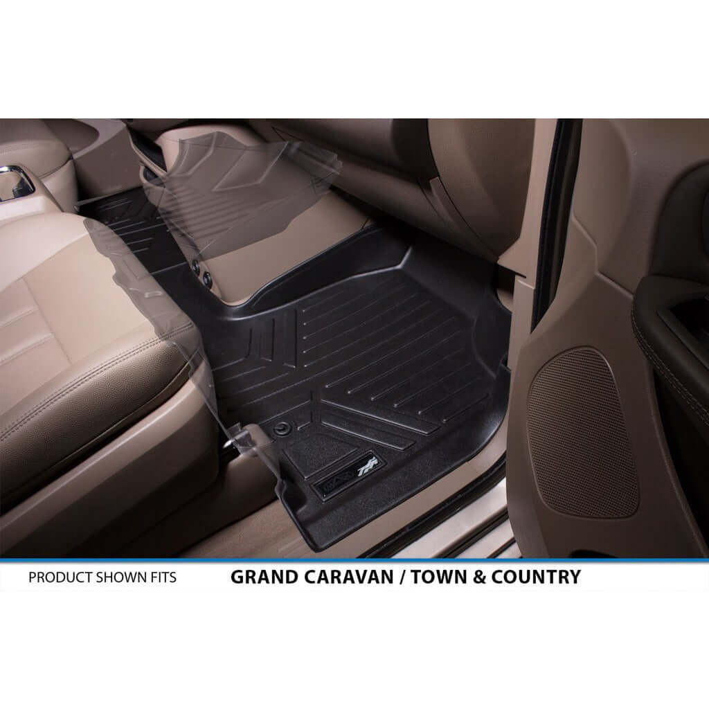 Smart Trim™ Floor Liners For 2013-2020 Dodge Grand Caravan (2nd Row Bucket) and no Super Console