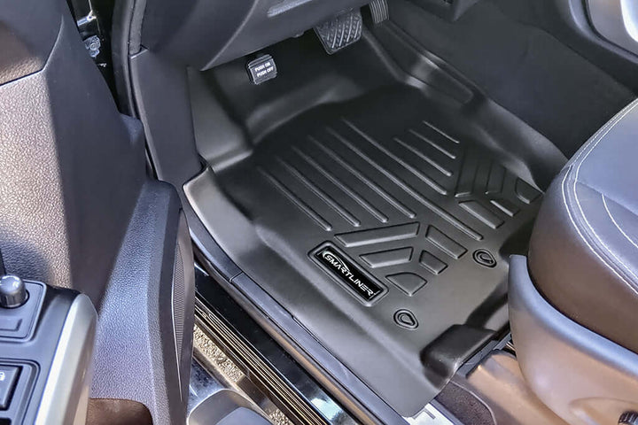 Tapetes SMARTLINER a medida para RAM 1500 Cabina Regular 2019-2024 con asiento corrido en la primera fila y sin cobertura sobre el túnel central.