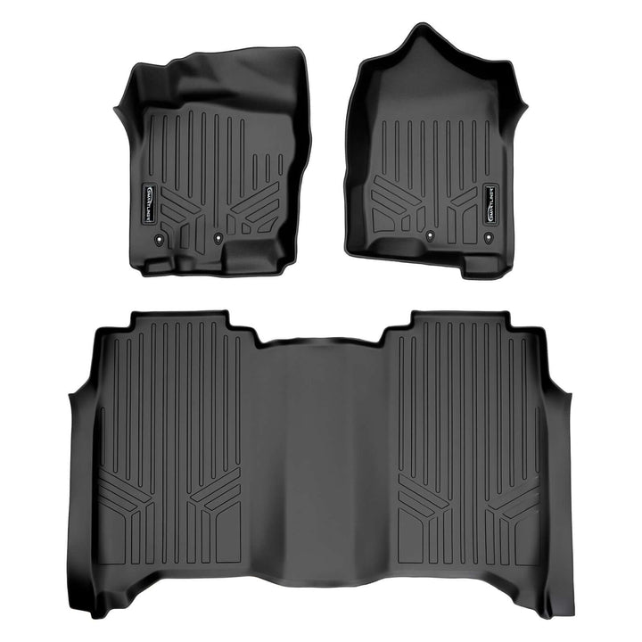 SMARTLINER Floor Liners for Crew Cab 2017-2024 Nissan Titan With Bench Seat and No Under-Seat Storage