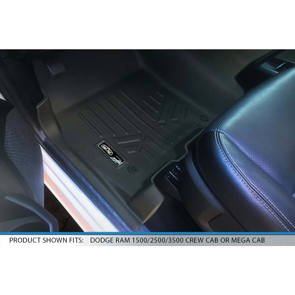 Tapetes Smart Trim™ a medida para Ram 1500/2500/3500 Crew (4 puertas de tamaño completo) de 2012 a 2022 con asiento corrido en la primera fila.