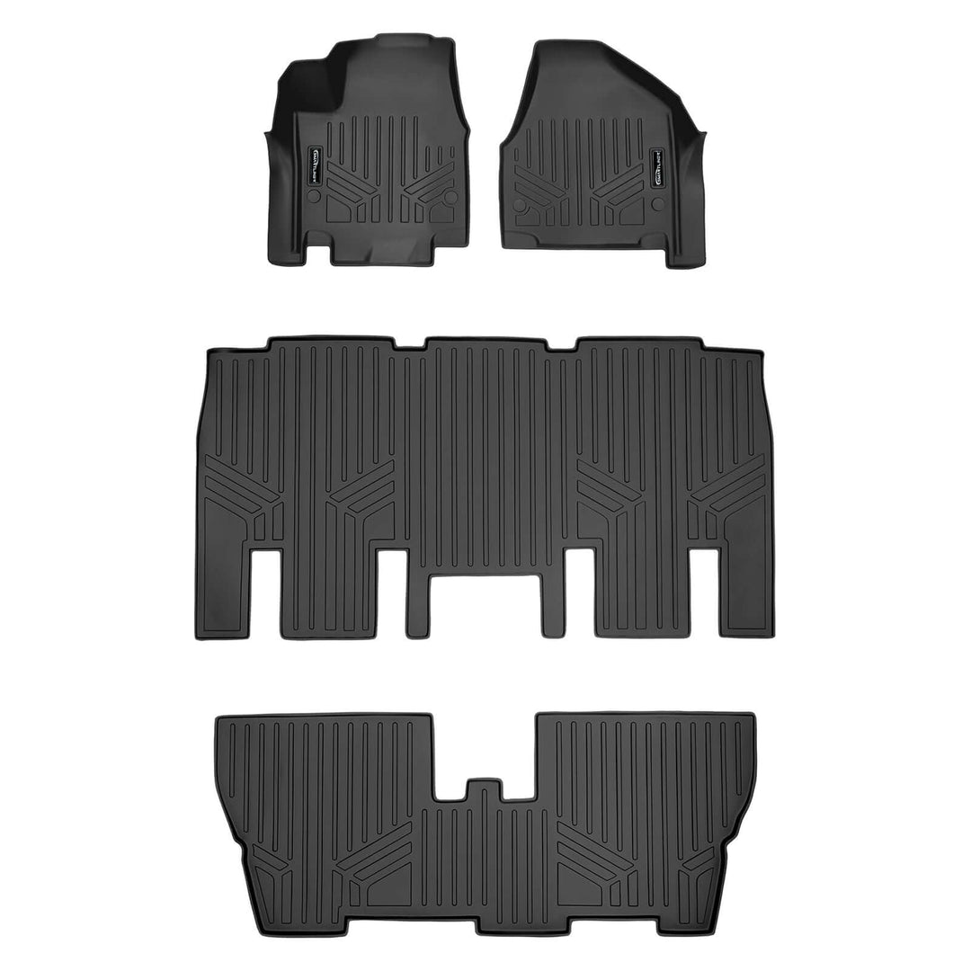 SMARTLINER Custom Fit Floor Liners For 2017-2020 Chrysler Pacifica with 2nd Row Bench Seats (8 Passenger Model)