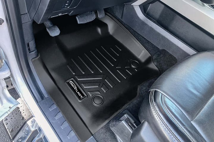 Tapetes SMARTLINER a medida para Ford F-250/F-350 Super Duty Crew Cab (modelos 2017-2025) con asiento corrido en la primera fila y sin espacio de almacenamiento debajo del asiento.