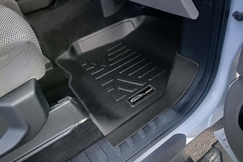 Tapetes SMARTLINER a medida para Ford F-250/F-350 Super Duty Crew Cab (modelos 2017-2025) con asiento corrido en la primera fila y sin espacio de almacenamiento debajo del asiento.