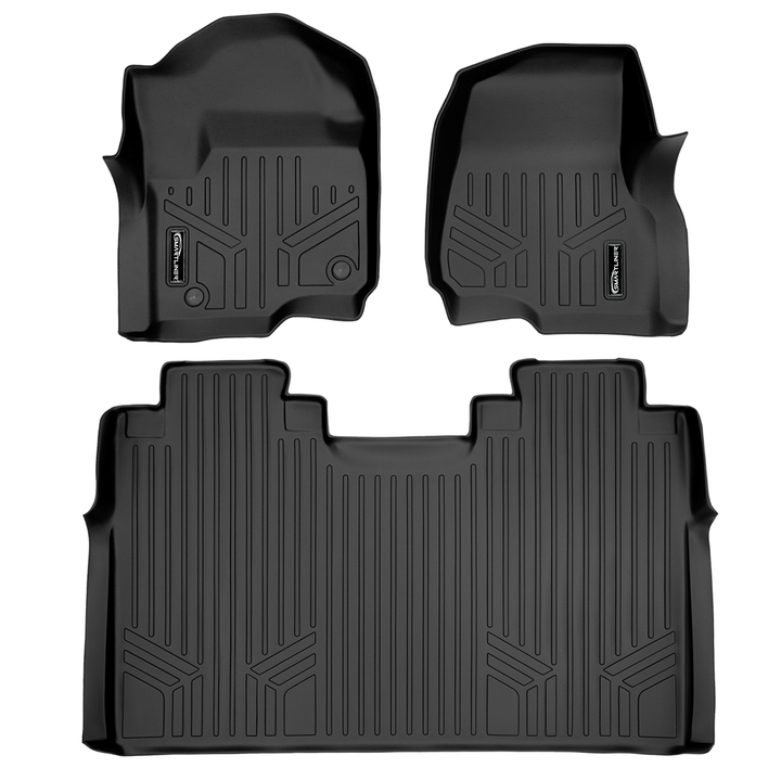 Tapetes SMARTLINER a medida para Ford F-250/F-350 Super Duty Crew Cab (modelos 2017-2025) con asiento corrido en la primera fila y sin espacio de almacenamiento debajo del asiento.