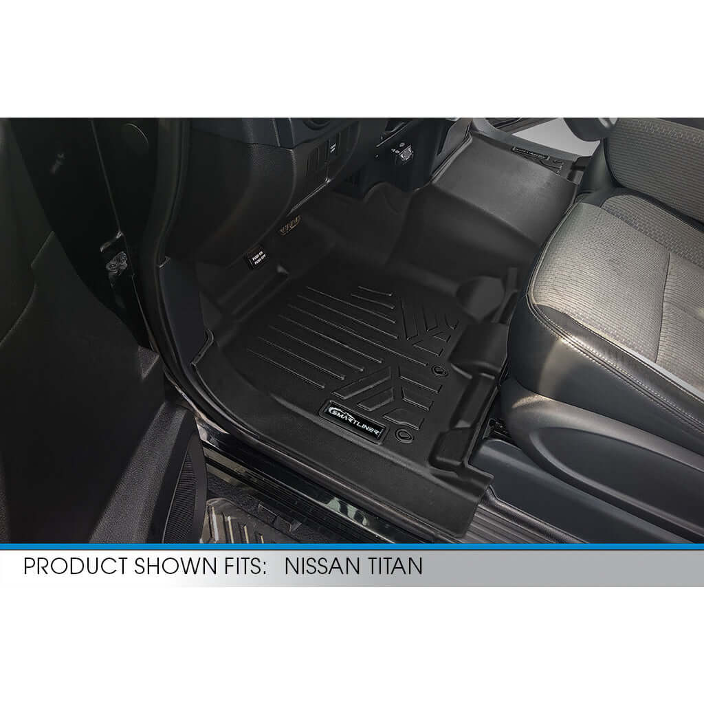 SMARTLINER Floor Liners for 2017-2024 Nissan Titan Crew Cab (1st Row Bench) With Under-Seat Storage