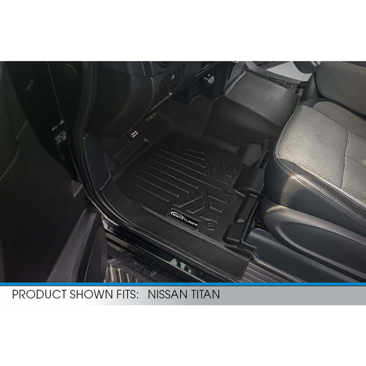 SMARTLINER Floor Liners for 2017-2024 Nissan Titan Crew Cab (1st Row Bench) With Under-Seat Storage