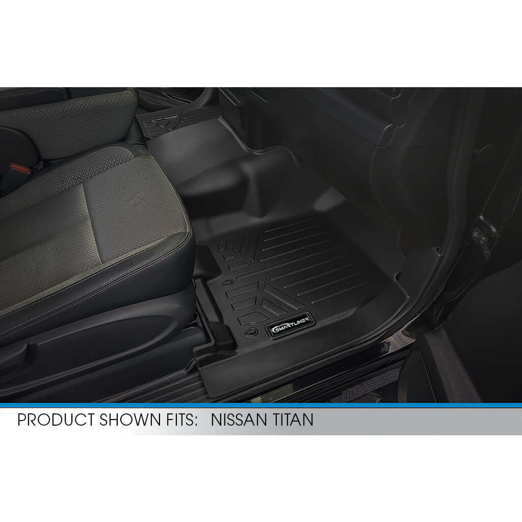SMARTLINER Floor Liners for 2017-2024 Nissan Titan XD Crew Cab (1st Row Bench) No Underseat ToolBox
