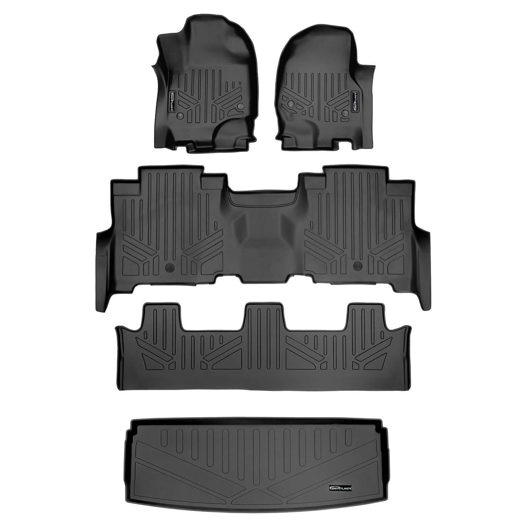 Tapetes Smartliner a medida para la segunda fila de asientos tipo banca de Ford Expedition/Lincoln Navigator 2018-2024 (sin Max ni L)