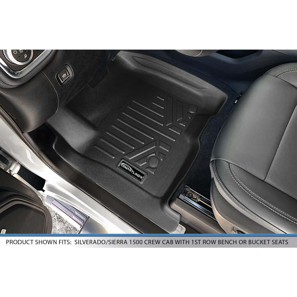 SmartCoverage™ Floor Liners For 2019-2026 1500 Silverado/Sierra Crew Cab No underseat