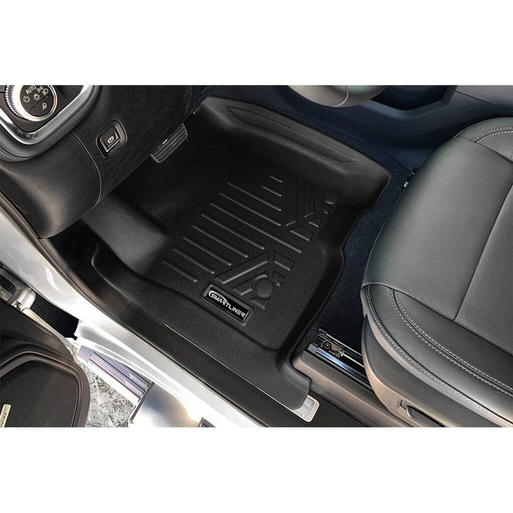 SmartCoverage™ Floor Liners For 2019-2026 Chevy Silverado 1500/ GMC Sierra 1500 Crew Cab | Carpet | (1st Row Bucket) [2nd Row Storage]