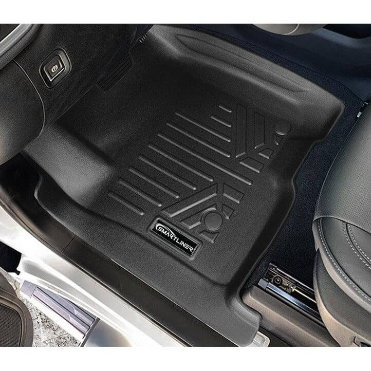 Smart Trim™ Floor Liners For 2019-2026 Chevy Silverado 1500 Double Cab | Carpet | (1st Row Bench) without OTH coverage [No 2nd Row Storage]