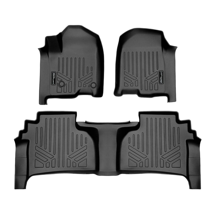 SMARTLINER Custom Fit Floor Liners For 2019-2026 Chevrolet Silverado 1500 Double Cab with Carpet Flooring and 1st Row Bench Seat with OTH Coverage (with 2nd Row Under Seat Storage)