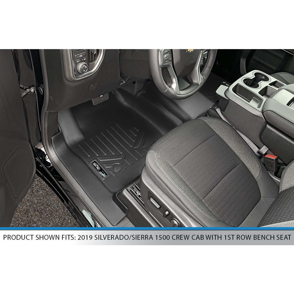 SMARTLINER Custom Fit Floor Liners For 2020-2026 Silverado/Sierra 2500/3500 Crew Cab with 1st Row Bench Seat