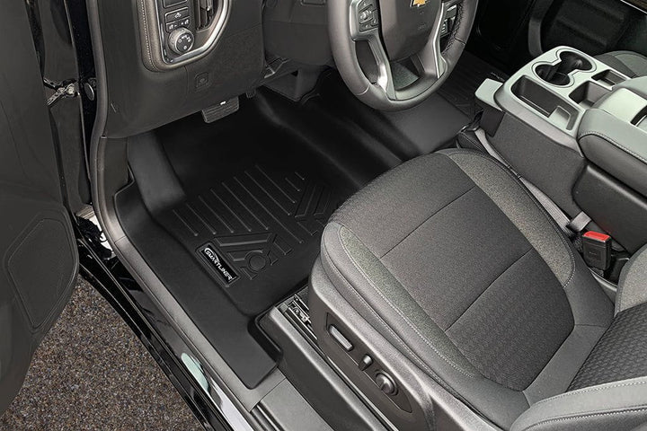 SMARTLINER Custom Fit Floor Liners For 2019-2026 GMC Sierra 1500 Double Cab with Carpet Flooring and 1st Row Bench Seat and OTH Coverage (with 2nd Row Under Seat Storage)