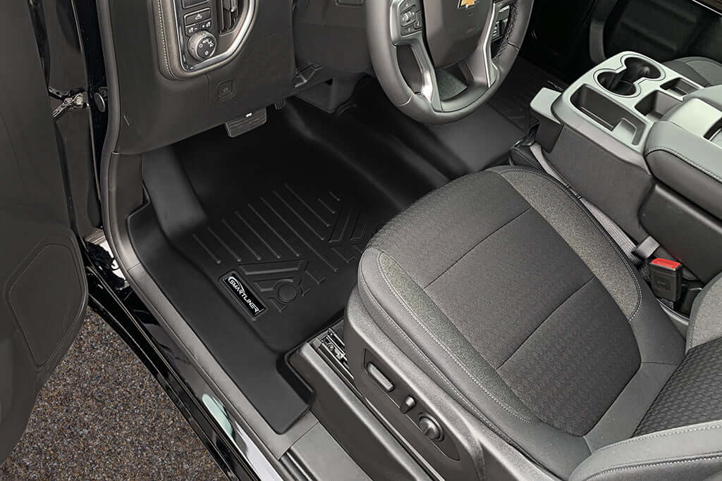SMARTLINER Floor Liners for 2020-2025 Chevy Silverado 2500 HD | 3500 HD (Double Cab|Carpet|(1st Row Bench)|(OTH)|[2nd Row Storage]