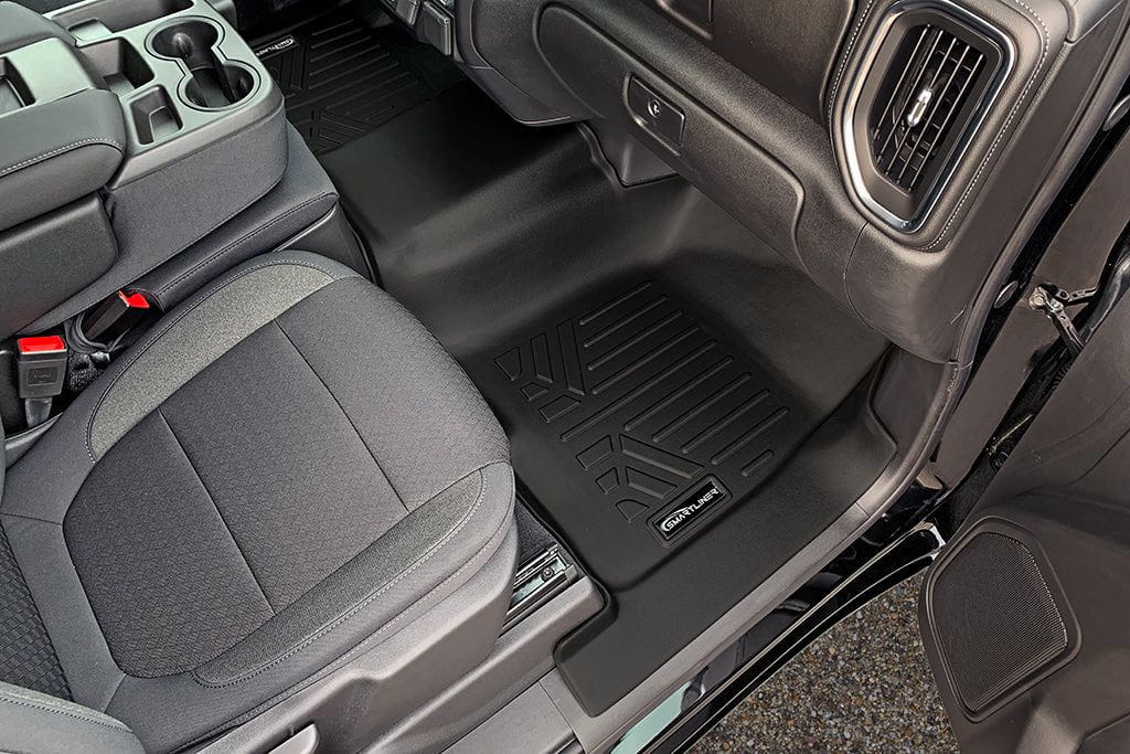 SMARTLINER Custom Fit Floor Liners For 2019-2026 GMC Sierra 1500 Double Cab with Carpet Flooring and 1st Row Bench Seat and OTH Coverage (with 2nd Row Under Seat Storage)