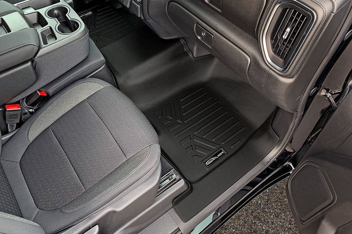 SMARTLINER Custom Fit Floor Liners For 2019-2026 GMC Sierra 1500 Double Cab with Carpet Flooring and 1st Row Bench Seat and OTH Coverage (with 2nd Row Under Seat Storage)