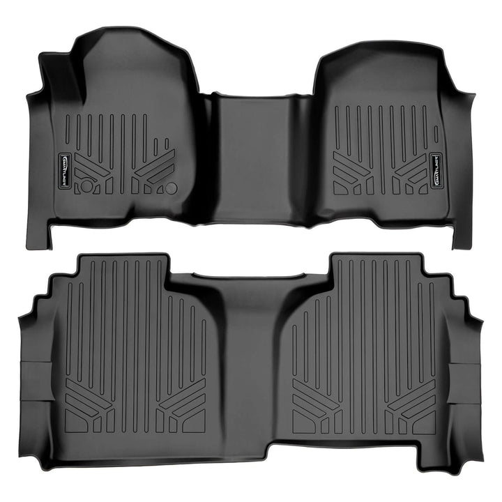 Smart Trim™ Floor Liners For 2019-2026 Chevy Silverado 1500 Double Cab | Carpet | (1st Row Bench) and OTH Coverage [No 2nd Row Storage]