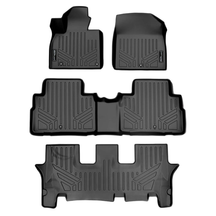 SMARTLINER Custom Fit Floor Liners For 2020-2025 Kia Telluride with 2nd Row Bucket Seats No Center Console and No In Between Coverage